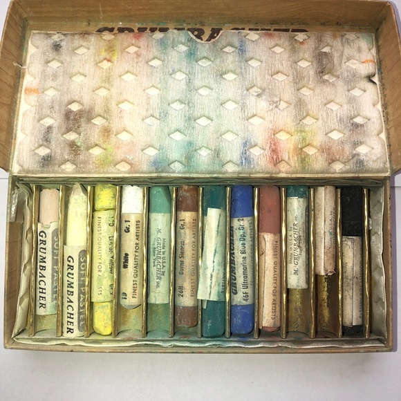 GRUMBACHER Soft Pastels Set #1 of 12 Pastels Vintage Artist’s Quality - Picture 3 of 7